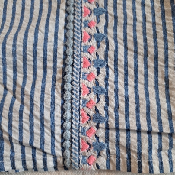 Vineyard Vines girls size 12 seersucker blue & white stripe dress, NWT - Picture 3 of 7